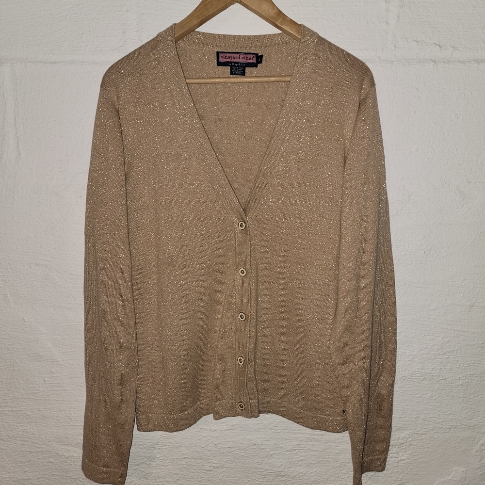 Vineyard Vines Metalic Cotton Cardigan XL